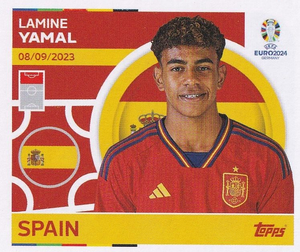 Topps UEFA EURO 2024 Stickers Lamine Yamal #ESP 19 RC (Rookie Sticker)