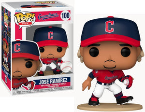 Funko POP! MLB: Cleveland Guardians Red Jersey - Jose Ramirez #100 Vinyl Figure