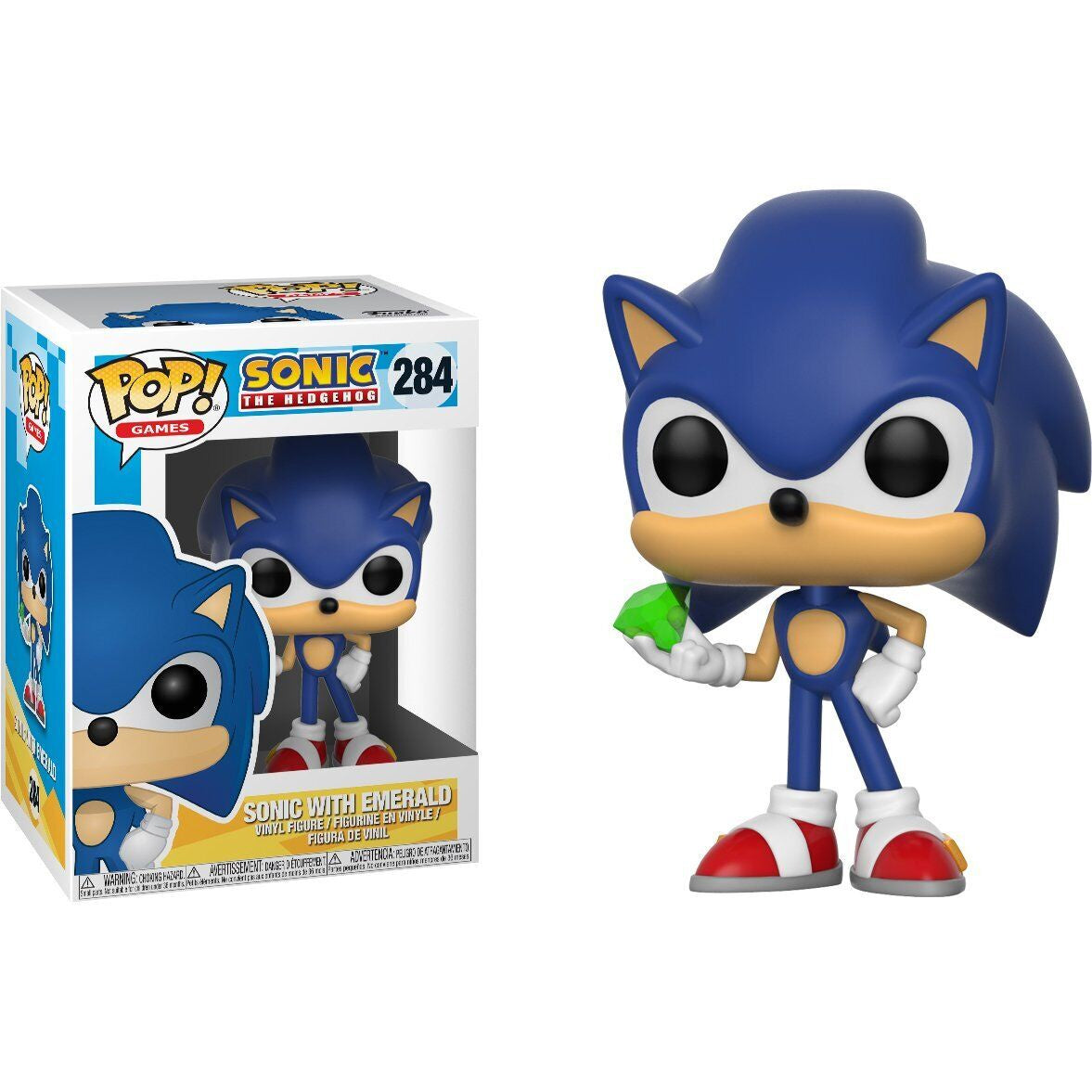 Funko POP! Games: Sonic the Hedgehog - Sonic with Emerald #284 Vinyl Figure