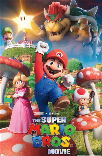 The Super Mario Bros. Movie - Mushroom Kingdom Art- Poster (Local Pick-Up Only)