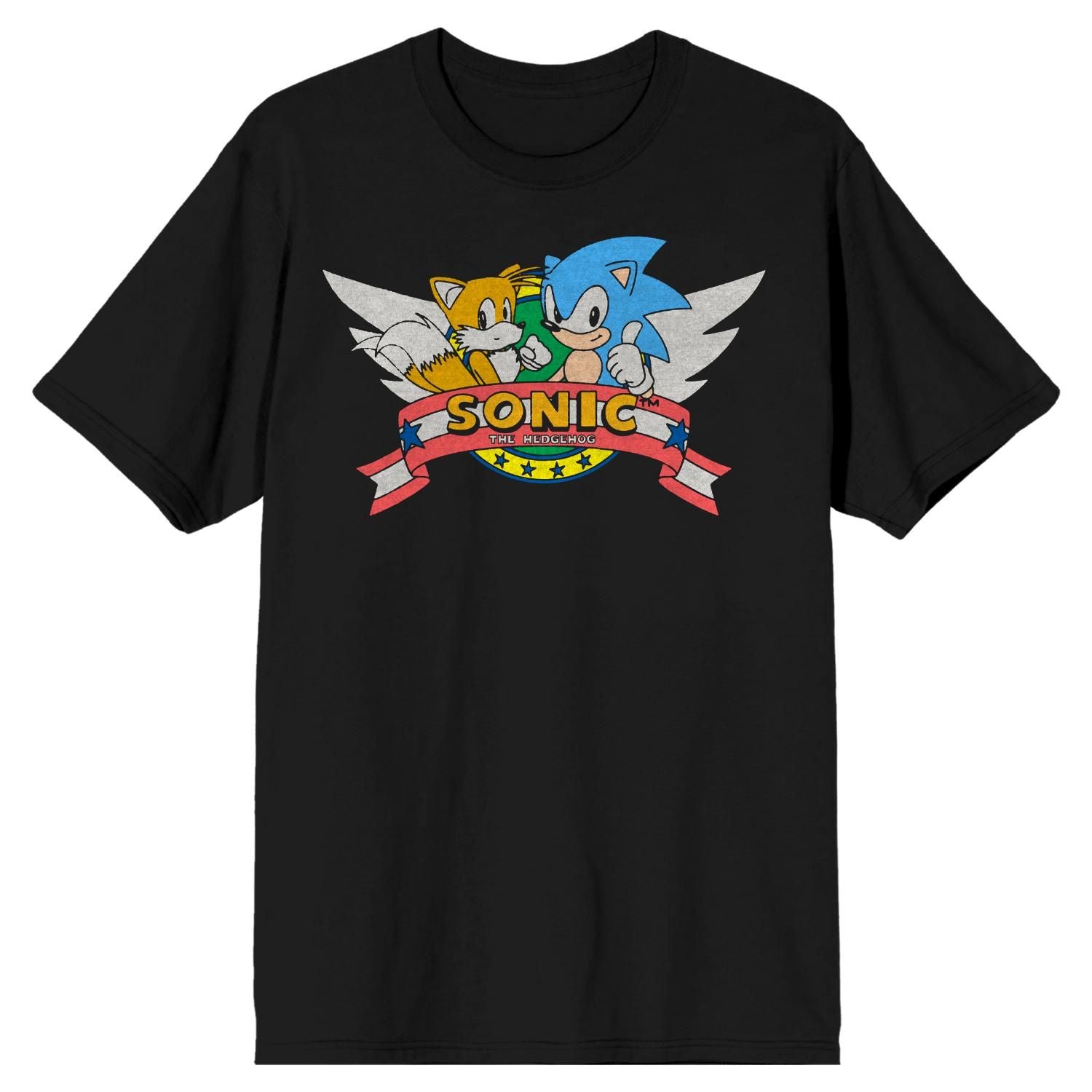 Sonic The Hedgehog Banner Black T-Shirt