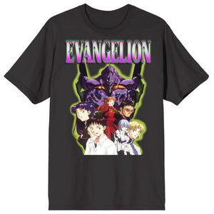 Neon Genesis Evangelion Group Black T-Shirt