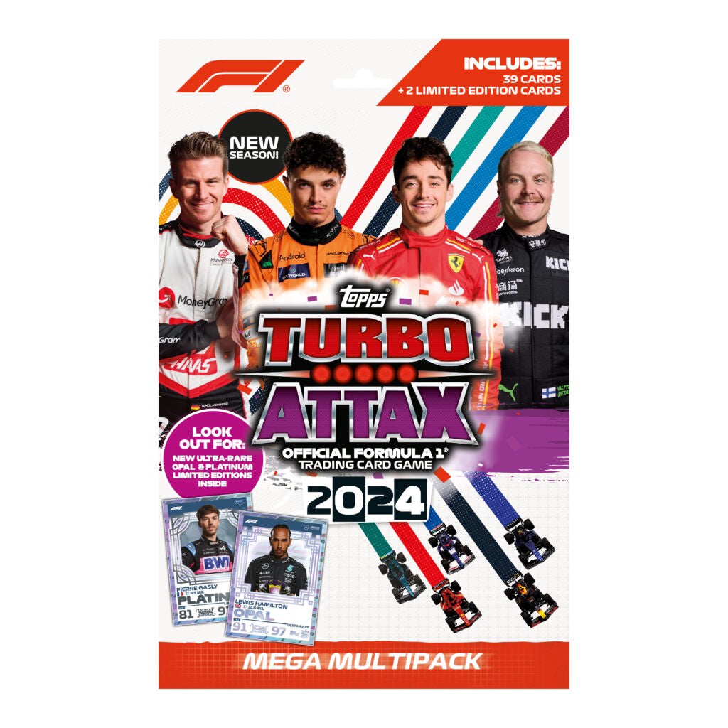 2024 Topps Turbo Attax Formula 1 Cards - Mega Multi-Pack (39 Cards + 2 LE Cards)