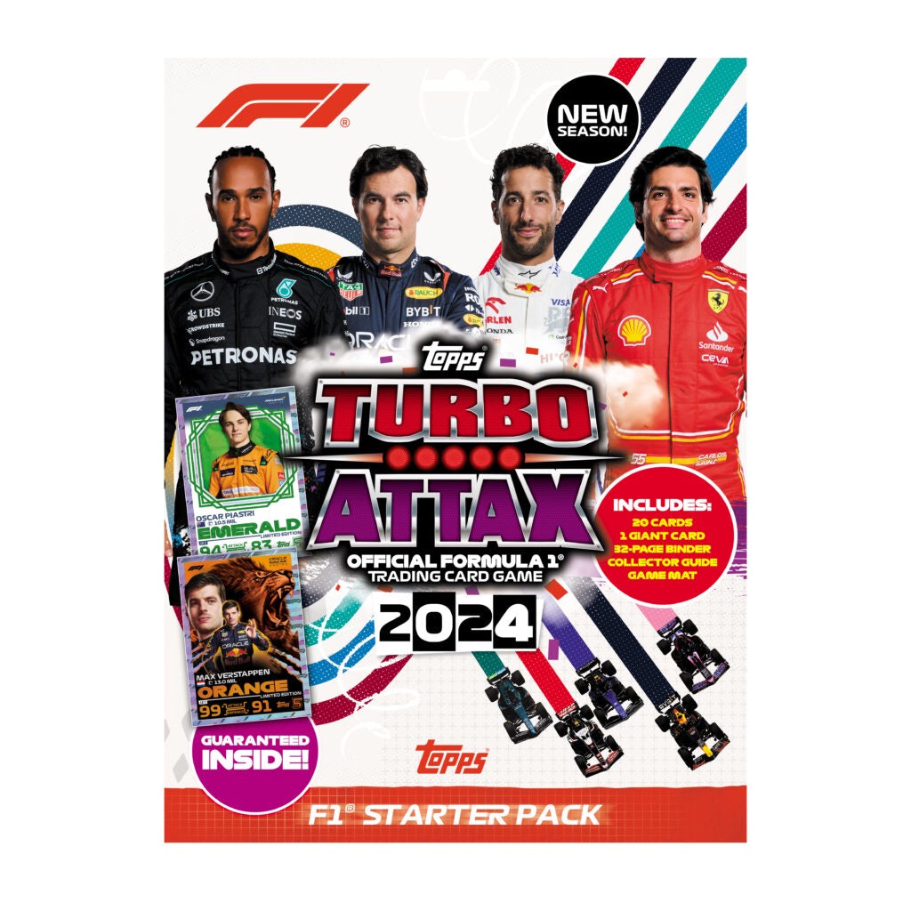 2024 Topps Turbo Attax Formula 1 Cards - Starter Pack (Binder + 18 Cards + 2 LE Cards)