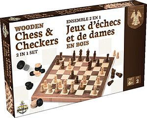 Wooden Chess & Checkers 2 In 1 Set (Bilingual)