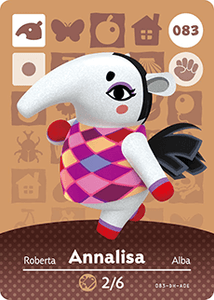 083 Annalisa Authentic Animal Crossing Amiibo Card - Series 1