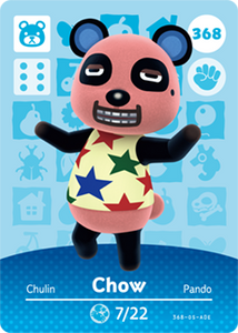 368 Chow Authentic Animal Crossing Amiibo Card - Series 4
