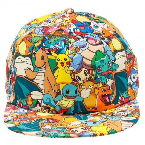 POKEMON - Allover Character Print Snap Back Multi