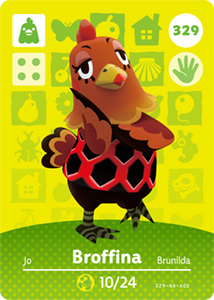329 Broffina Authentic Animal Crossing Amiibo Card - Series 4