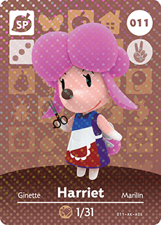 011 Harriet SP Authentic Animal Crossing Amiibo Card - Series 1