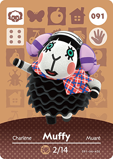 091 Muffy Authentic Animal Crossing Amiibo Card - Series 1