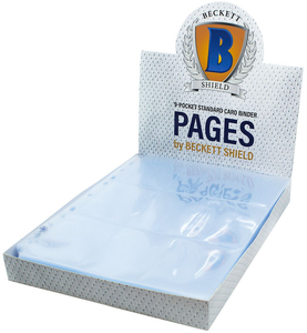 Beckett Shield 9-Pocket Binder Pages - 100ct Clear