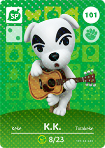 101 K.K. Slider SP Authentic Animal Crossing Amiibo Card - Series 2