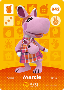 042 Marcie Authentic Animal Crossing Amiibo Card - Series 1