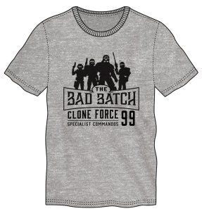 STAR WARS - CLONE WAR BAD BATCH Men's Heather Grey Tee T-shirt