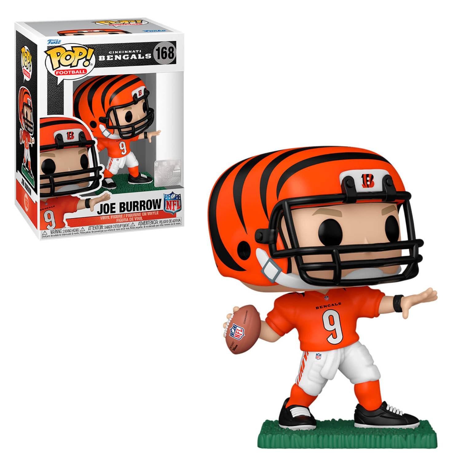 Funko POP! Football: Cincinatti Bengals Orange Jersey - Joe Burrow #168 Vinyl Figure