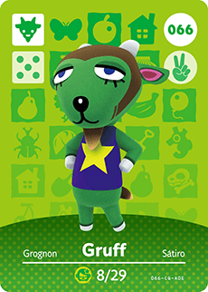 066 Gruff Authentic Animal Crossing Amiibo Card - Series 1