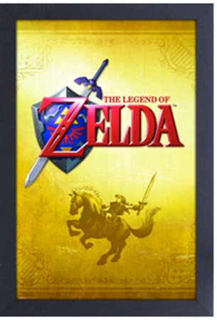 THE LEGEND OF ZELDA: OCARINA TIME 3DS GAME COVER ART FRAMED PRINT 11" x 17" [PYRAMID AMERICA]