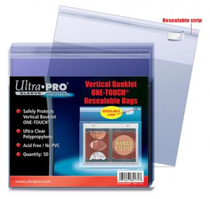Ultra Pro - Vertical Booklet ONE-TOUCH Resealable Bags - 50ct