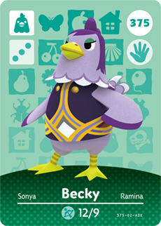 375 Becky Authentic Animal Crossing Amiibo Card - Series 4