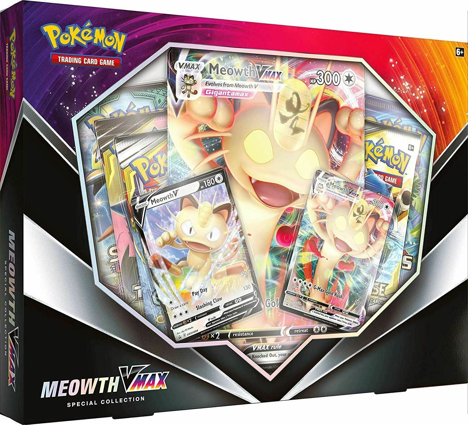 Pokemon: Meowth VMAX Special Collection - International Version (4 Booster Packs Inside)