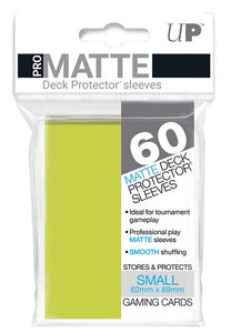 Ultra Pro Small Pro Matte Deck Protector Card Sleeves 60ct - Bright Yellow
