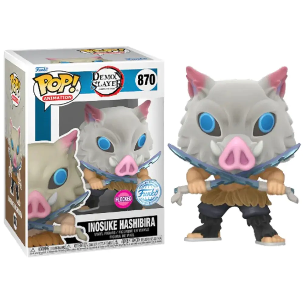 Funko POP! Animation: Demon Slayer - Inosuke Hashibira #870 (Flocked) Special Edition Vinyl Figure