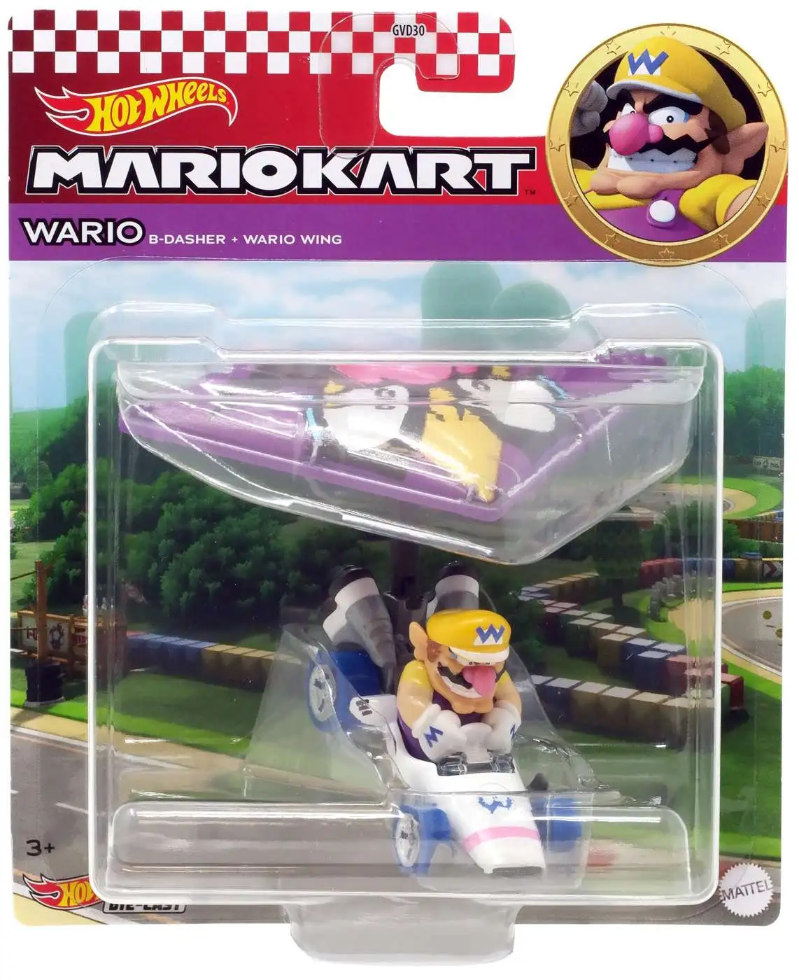 Hot Wheels Mario Kart Wario B-Dasher + Wario Wing