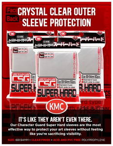 KMC Character Sleeve Guard Super Hard Oversleeves STANDARD SIZE Clear 69x94mm 60pcs