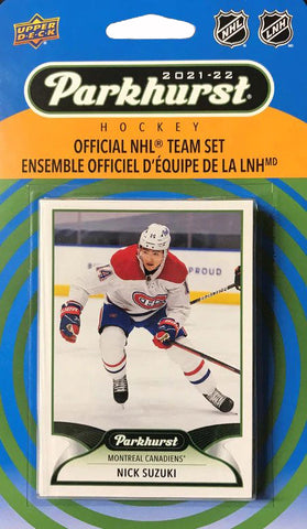 2021-22 Parkhurst Hockey Official NHL Team Set - Montreal Canadiens (Includes Cole Caufield Rookie Card RC)
