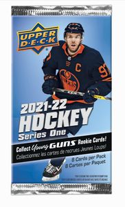 2021-22 Upper Deck Series 1 Hockey Retail Pack (From Blaster Box)