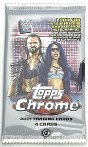 2021 Topps Chrome WWE Wrestling Trading Card Blaster Pack (4 Cards a Pack)