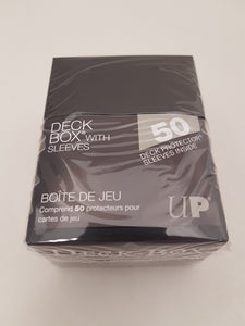 Ultra Pro - Deck Box with Standard Size 50ct PRO-Gloss Deck Protector Sleeves - Black