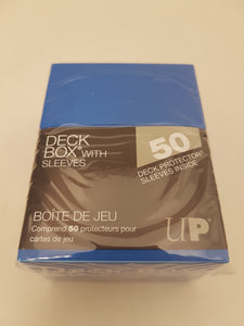 Ultra Pro - Deck Box with Standard Size 50ct PRO-Gloss Deck Protector Sleeves - Blue