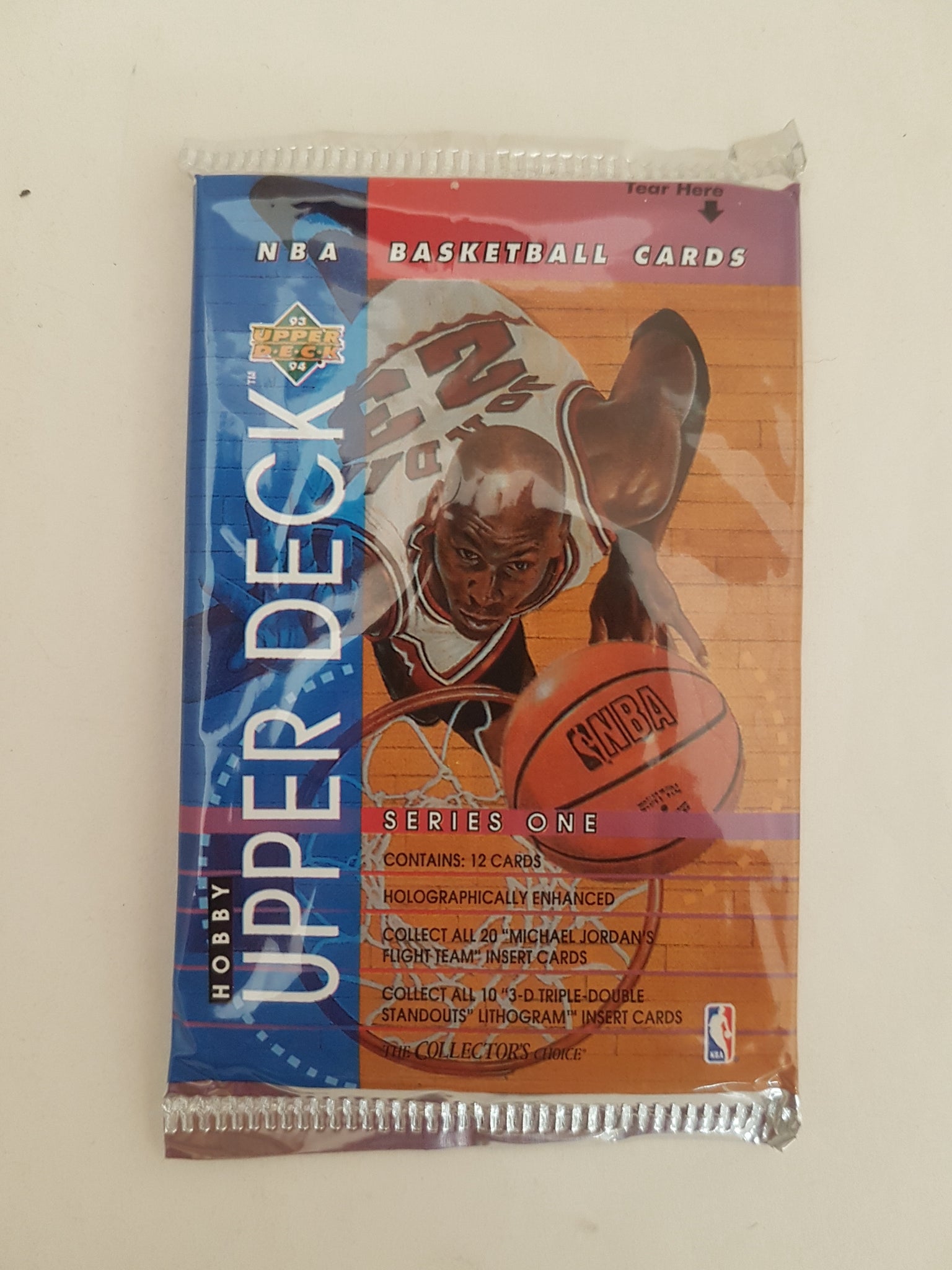 1993-94 Upper Deck Series 1 NBA Basketball Hobby Pack (12 Cards a Pack) (Michael Jordan on Packaging)