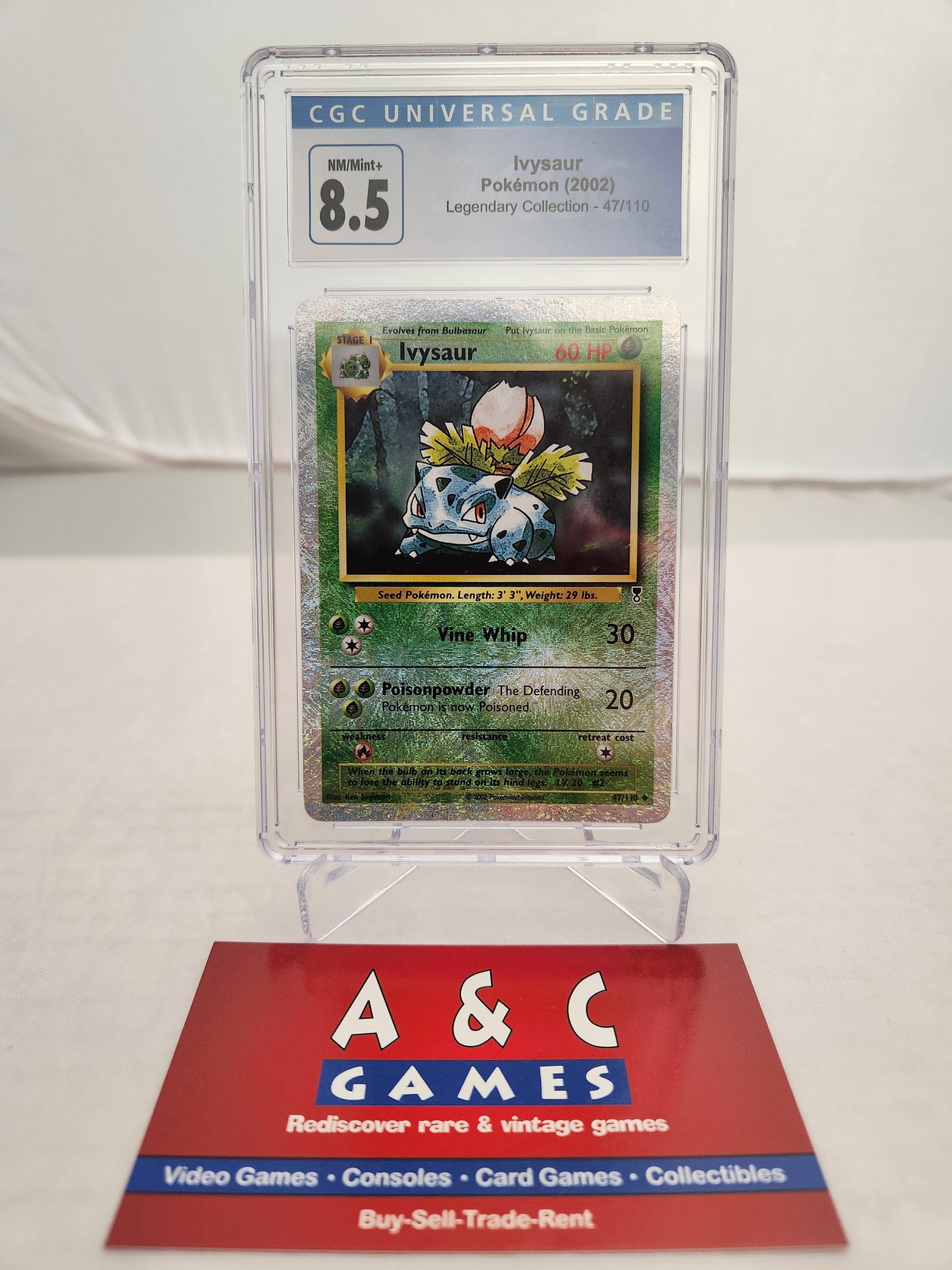 Ivysaur - Pokemon (2002) Legendary Collection - 47/110 - Reverse Holo Foil - CGC Graded 8.5