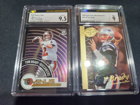 Tom Brady - GRADED NBA Basketball Card REPACK - 1x Sports Card Single (Various Grading Companies, Graded 9 to 9.5,  Randomly Selected, Stock Photo - May Not Get Cards In Picture)