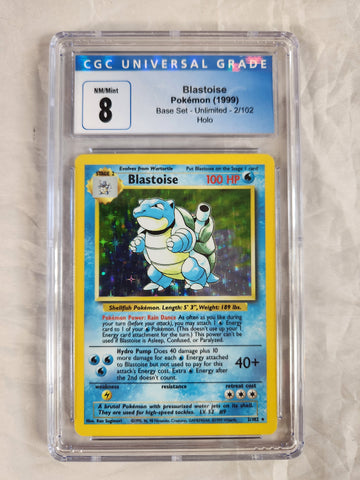 Blastoise - Pokemon (1999) - Base Set - Unlimited - 2/102 - Holo - CGC Graded 8 (In Frame)