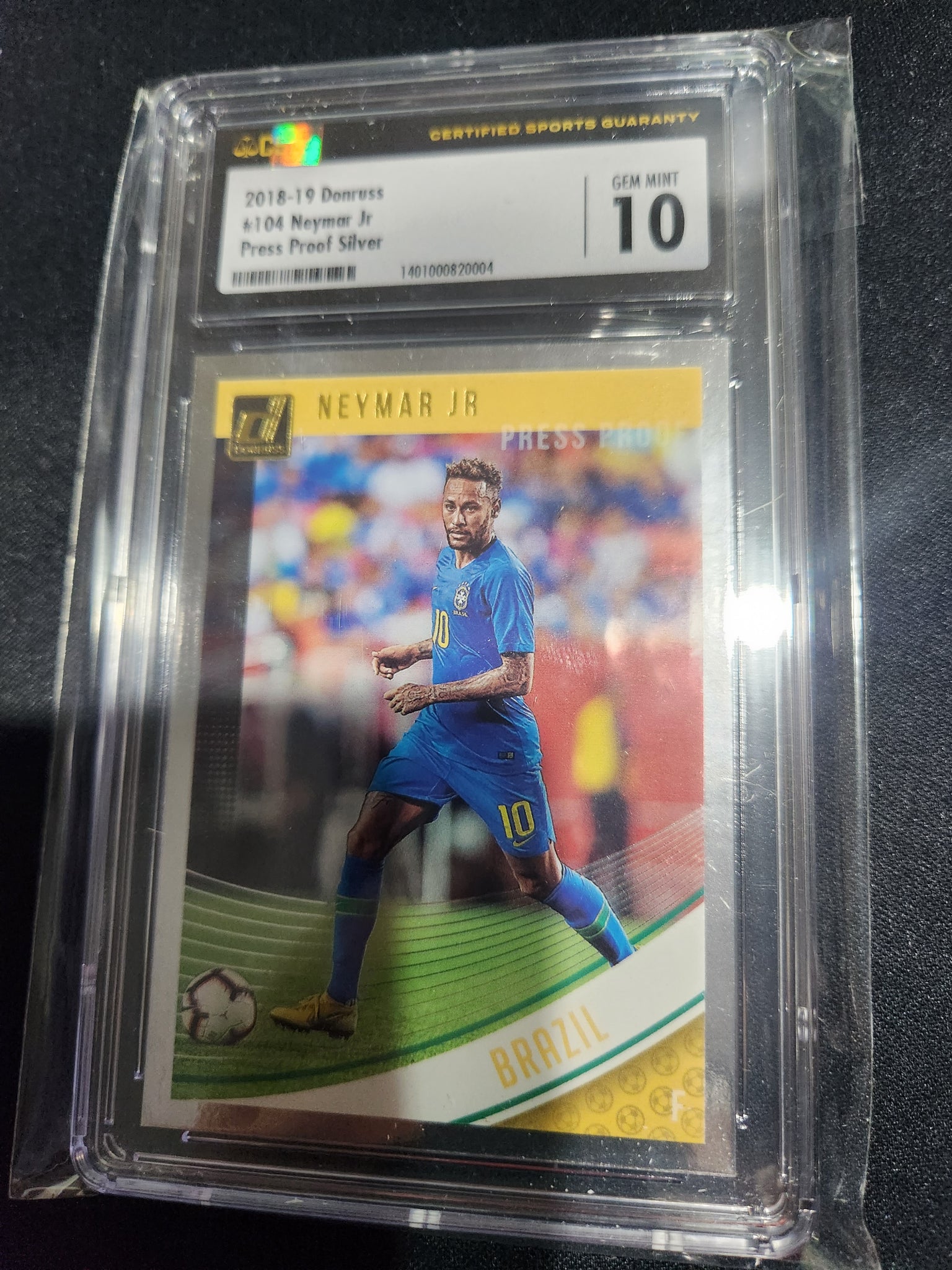 Neymar Jr 1x Graded Sports Card Single (In Brazilian CBF National Jersey) (CSG Graded 10 Gem Mint)