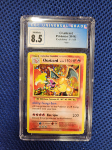 Charizard - Pokemon (2016) Evolutions - 11/108 - Holo - CGC Graded 8.5 A & C Games Charizard - Pokemon (2016) Evolutions - 11/108 - Holo - CGC Graded 8.5 A & C Games