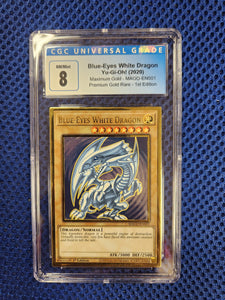 Blue-Eyes White Dragon - Yu-Gi-Oh! (2020) Maximum Gold - MAGO-EN001 - Premium Gold Rare - 1st Edition CGC Graded 8