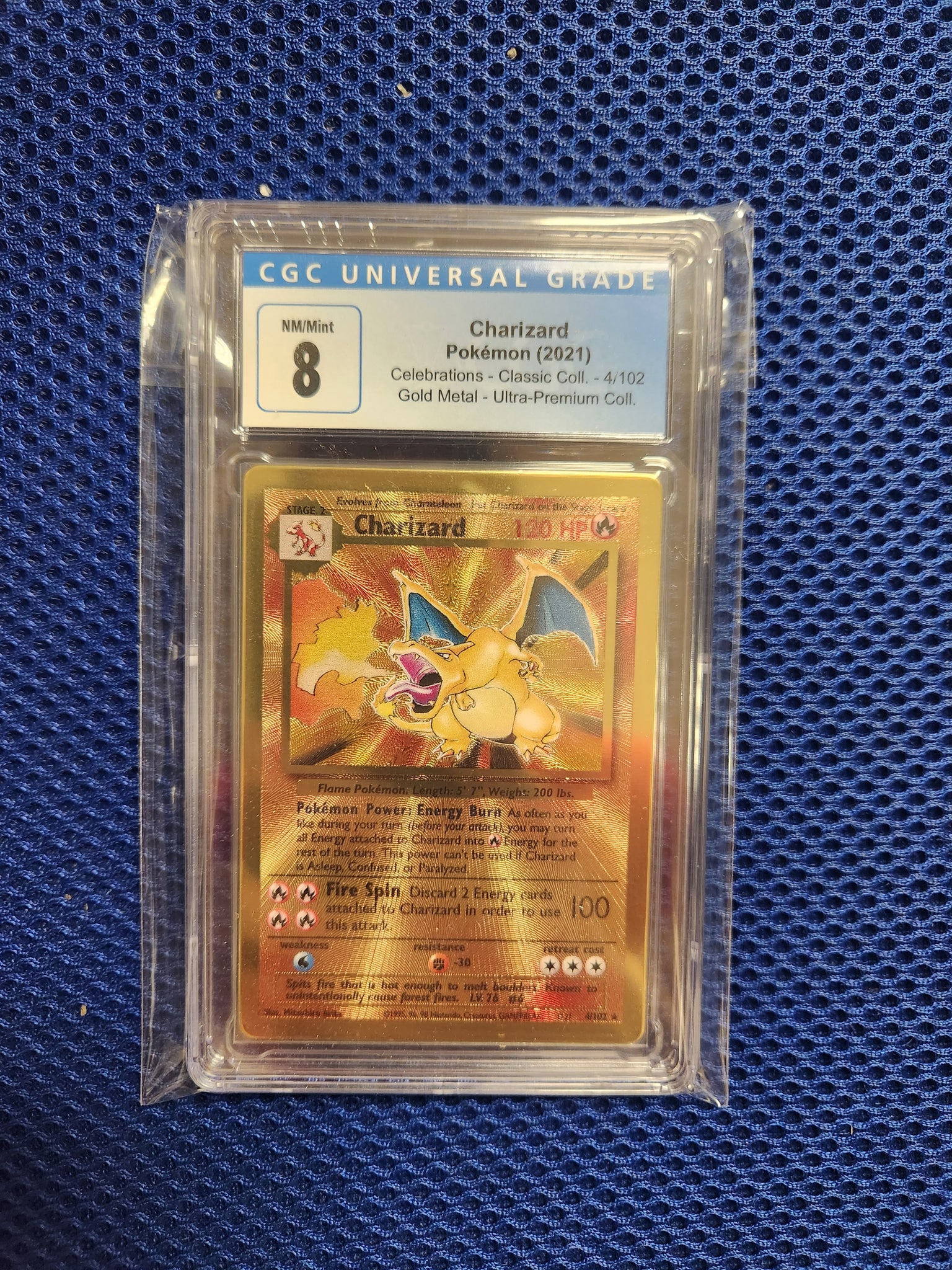 Charizard - Pokemon (2021) - Celebrations - Classic Collection - 4/102 - Gold Metal - Ultra Premium Collection - CGC Graded 8