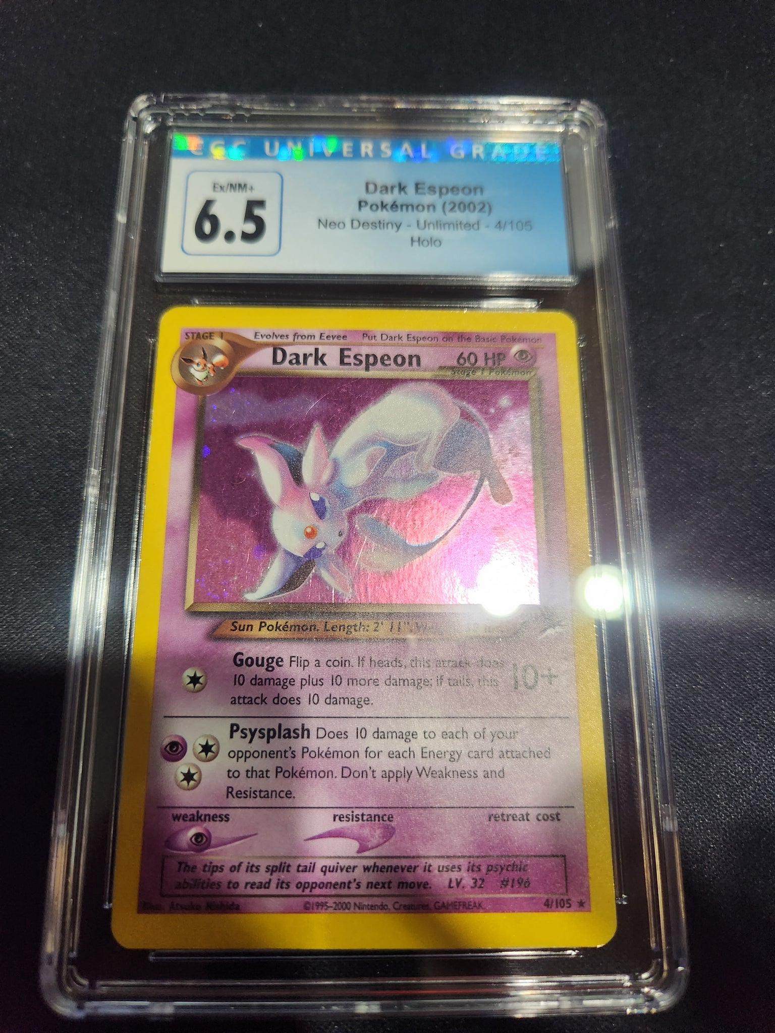 Dark Espeon - Pokemon (2002) Neo Destiny - Unlimited - 4/105 - Holo - A & C Games Dark Espeon - Pokemon (2002) Neo Destiny - Unlimited - 4/105 - Holo - A & C Games