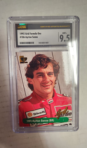 Ayrton Senna 1992 Grid Motorcard Formula 1 F1 Legend Brazil #186 McLaren - CSG Graded 9.5