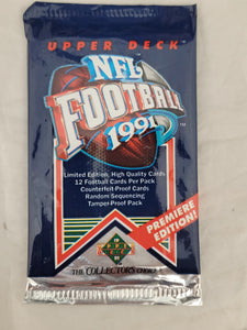 1991 Upper Deck NFL Football Pack (12 Football Trading Cards Per Pack)