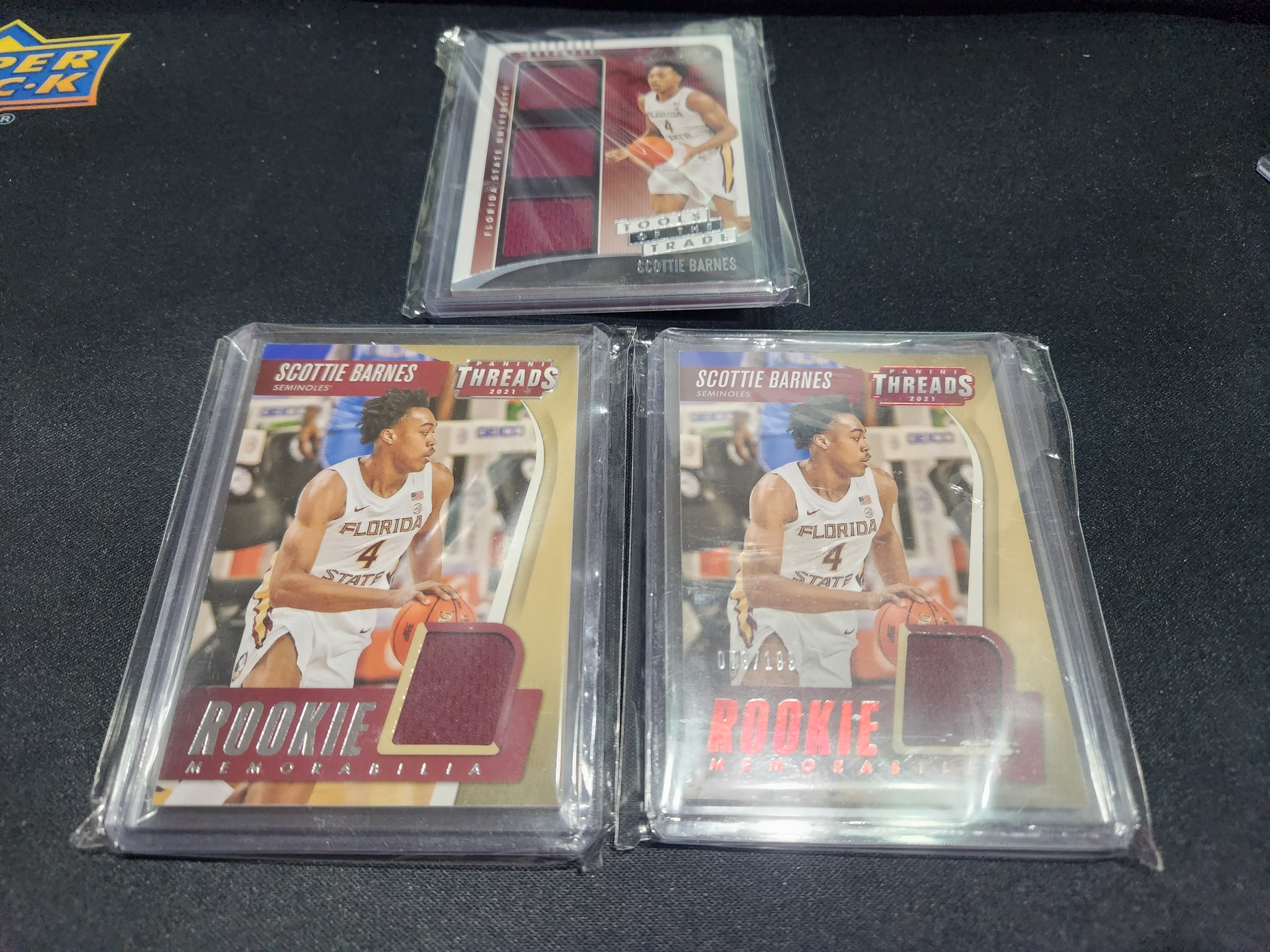 2021-22 Panini Draft Scottie Barnes Authentic Memorabilia Relic Swatch Florida State Seminoles Jersey RC (Rookie Card) (1x Randomly Selected Card)