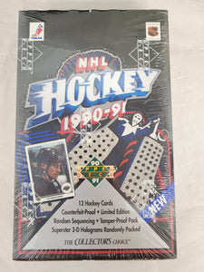 1990-91 Upper Deck Low Number Series NHL Hockey Pack Box (36 Packs Per Box)