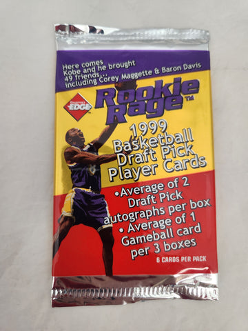 1999-00 Collector's Edge Rookie Rage Basketball Hobby Pack (Possible Kobe Bryant, Vince Carter and Autographed Cards)