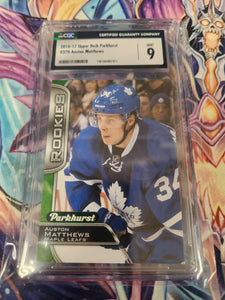 2016-17 Parkhurst #370 Auston Matthews RC (Rookie Card) (Various Grading Companies, Graded 9 to 9.5, May Not Receive Card in Photo)