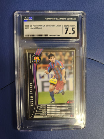2005-06 Panini WCCF European Clubs Lionel Messi #287 Japanese RC Rookie Card - CGC Graded 7.5